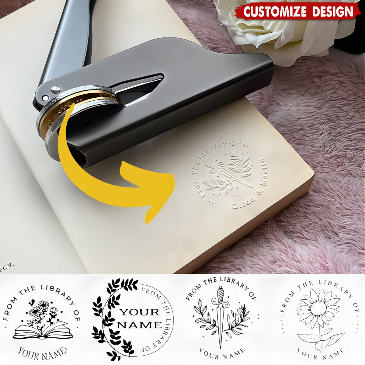 Personalized Book Embossing Stamp-Gift for Book Lovers