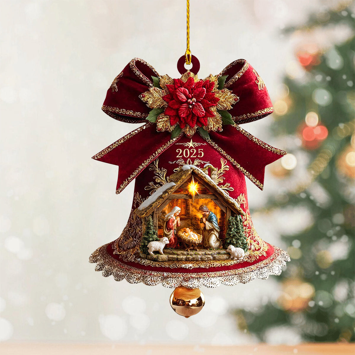 Jesus Baby In Manger Acrylic Christmas Ornament Christmas Religious