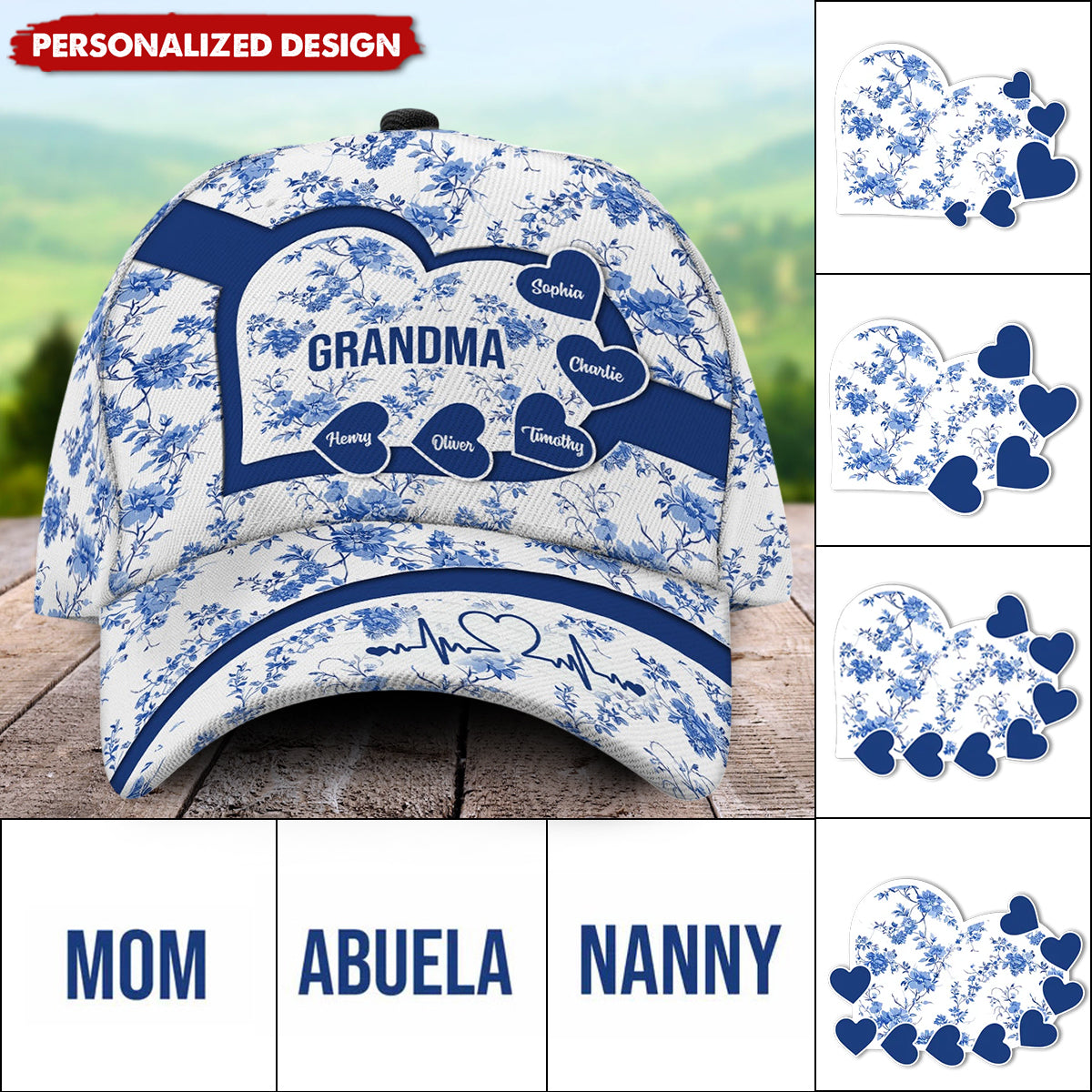 Grandma Floral Version - Personalized Classic Cap
