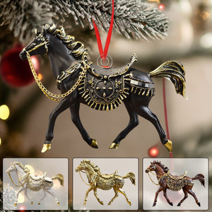 Vintage Running Horse Sculpture: Symbol of Power and Prosperity