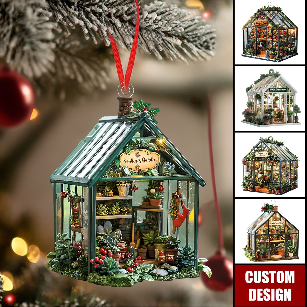Personalized Greenhouse Christmas Ornament-Gift For Plant Lovers