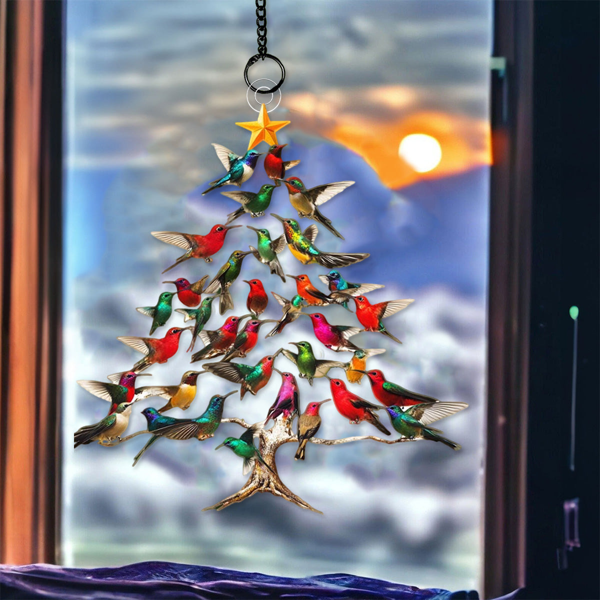 Hummingbird Sun Catcher Ornament - Gift For Hummingbird Lover