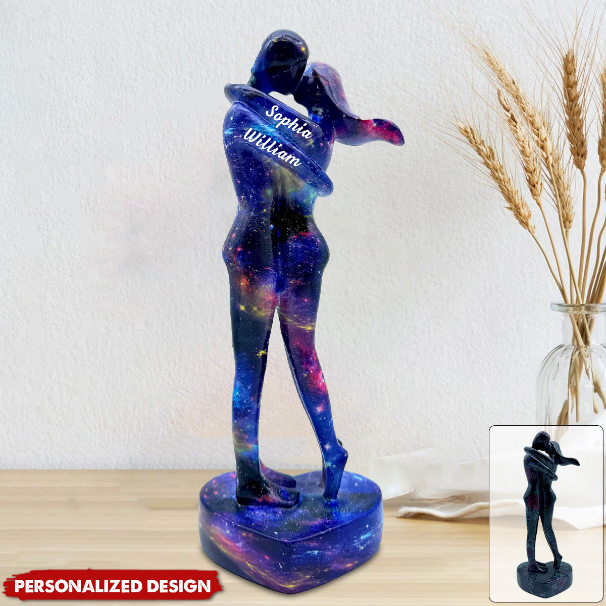 Personalized Couple Sweethearts Lover Hug Kissing Plaque Gift For Lover