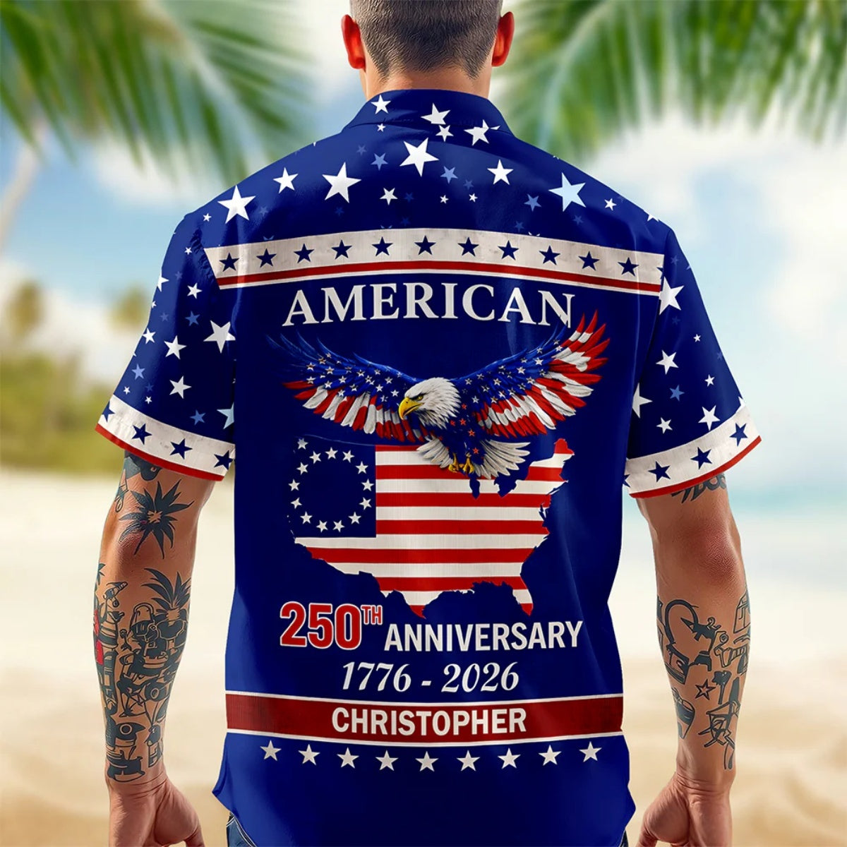 Personalized American 250Th Anniversary Eagle Flag Hawaii Shirt
