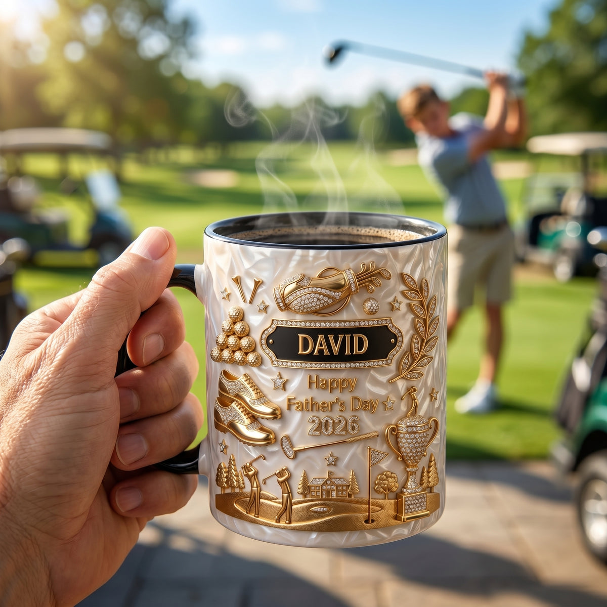 Personalized Golf Ceramic Mug - Father's Day Gift  For Dad Grandpa