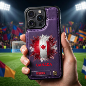 Personalized Soccer Water Phone Case - Country Flags Gift For Soccer Lovers