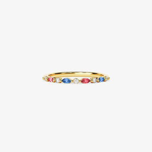 DIABETES AWARENESS-Cyan Diamond Thin Ring