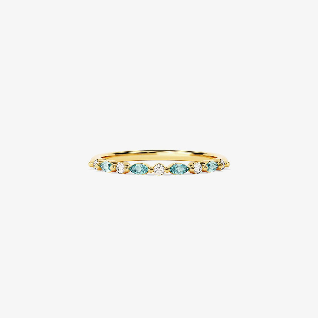 Ovarian Cancer Awareness-Cyan Diamond Thin Ring