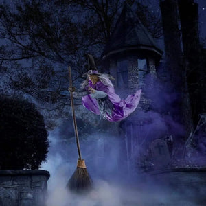 Halloween Props Garden Flying Witch