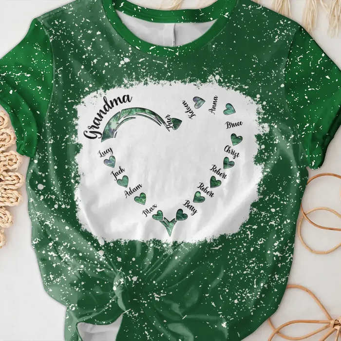 Custom Personalized Grandma Hearts T-shirt - Family Best Gifts For Mother's Day - Upto 10 Kids