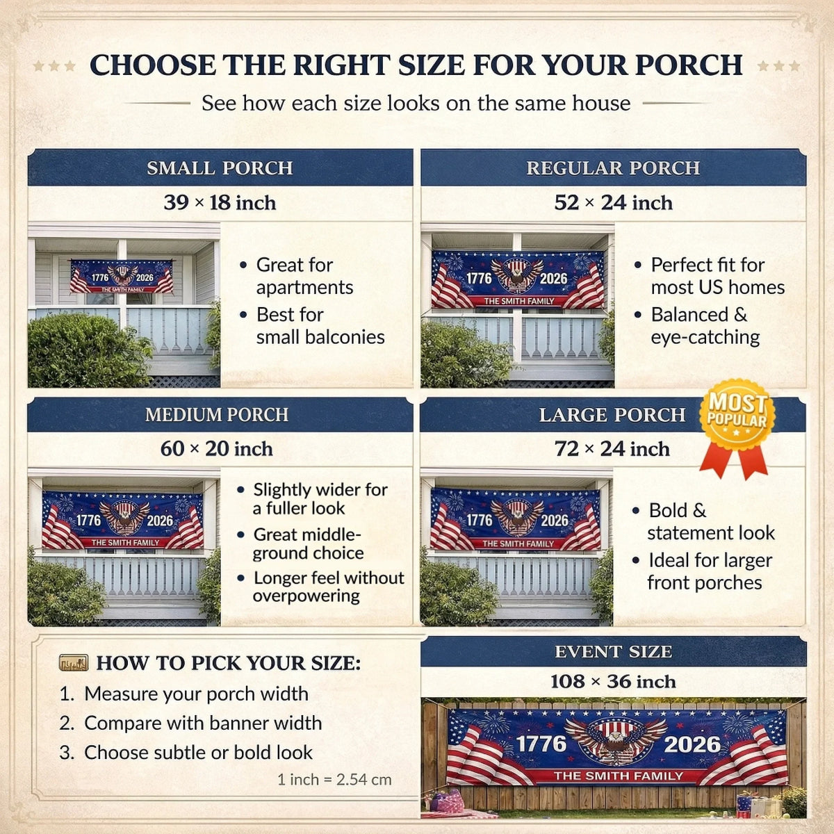 Personalized America 250th Anniversary Outdoor Banner - Gifts For Mom, Dad, Brother, Sister, Kids - Together We Shine Bright