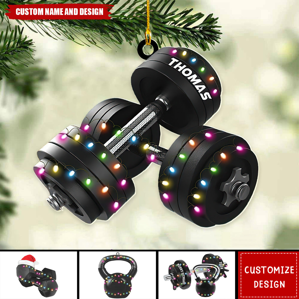 Personalized Fitness Christmas Ornament - Gift For Gym Lovers