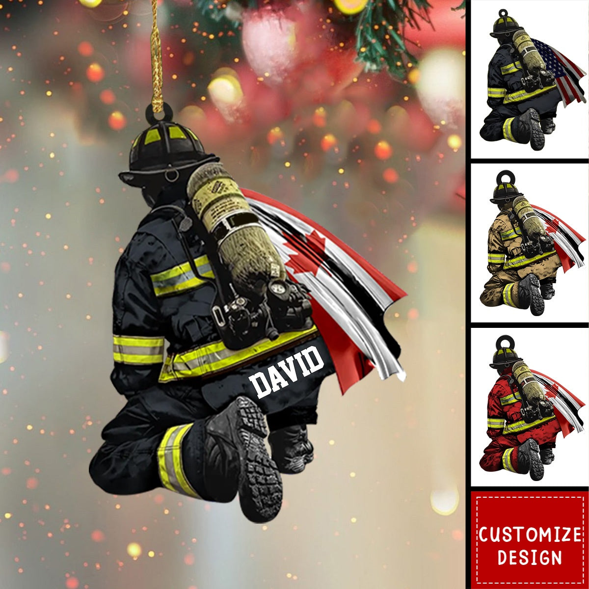 Personalized  Firefighter Christmas Acrylic Ornament - 2024 New Release