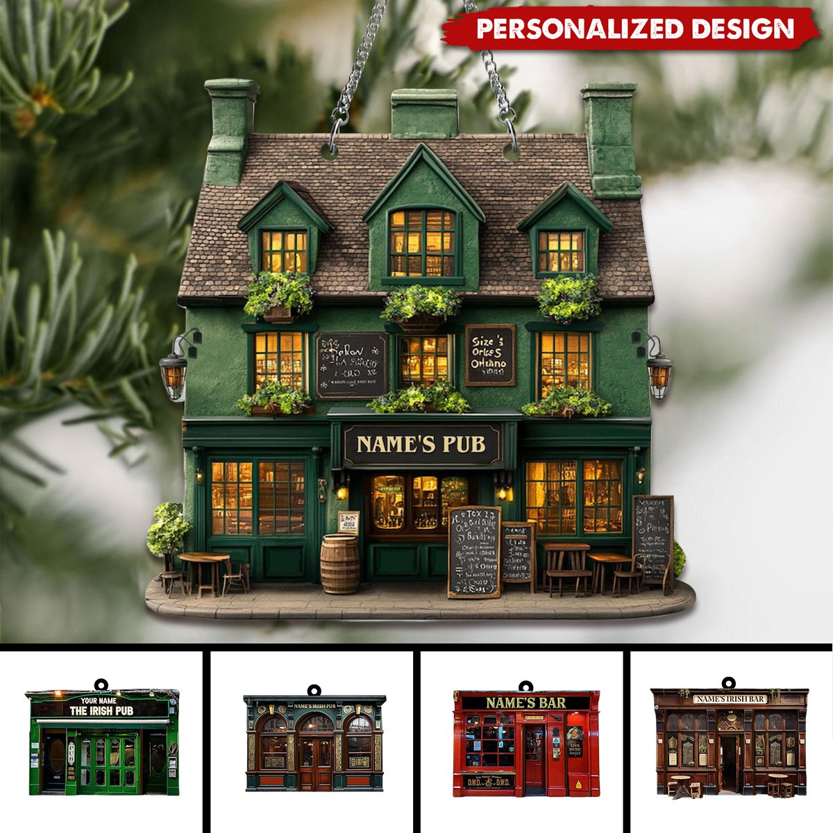 Personalized Pub Ornaments-Gift For Bartender-2024 New Release