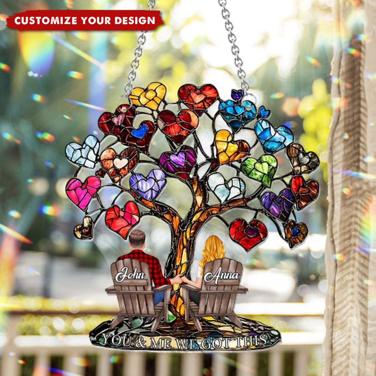 You And Me We Got This - Personalized Couple Window Hanging Suncatcher Ornament