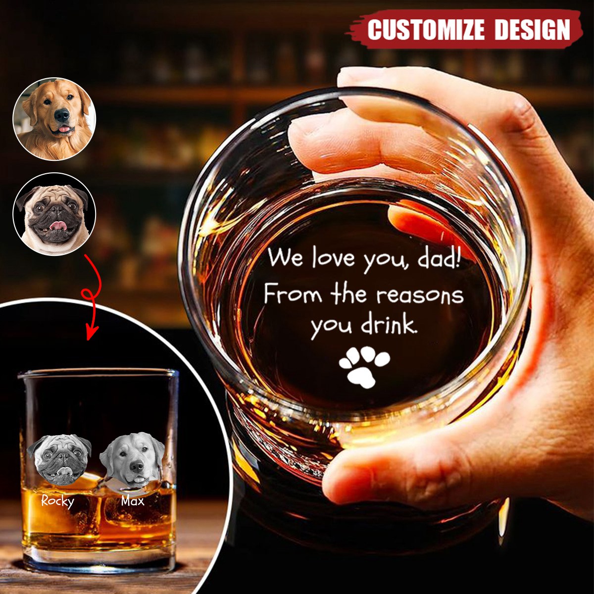 From The Reasons You Drink- Personalized Photo Whiskey Glass