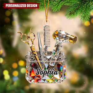 Personalized Barber Tool Kit Themed Style Ornament