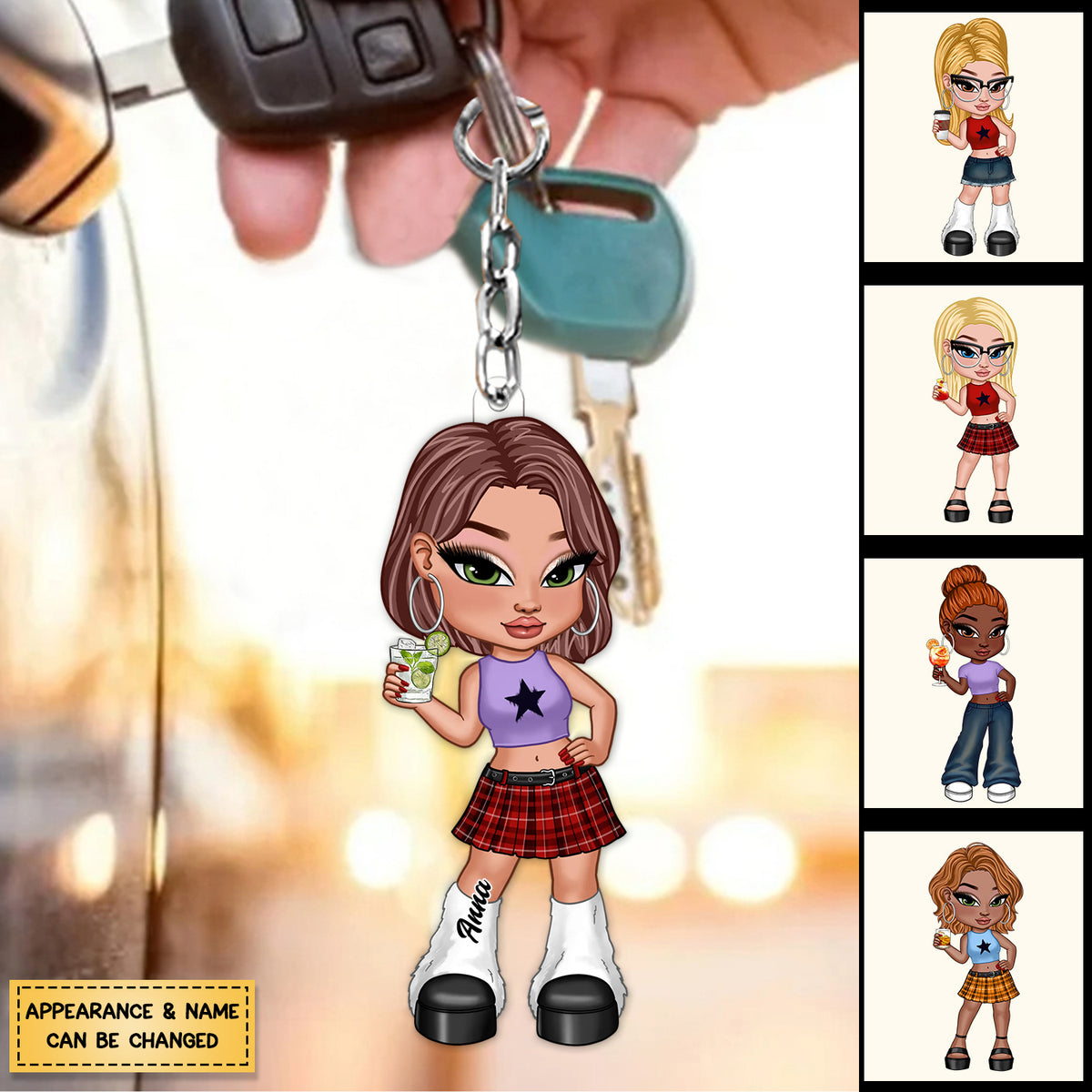 Y2K Fashion Girl Personalized Acrylic Keychain
