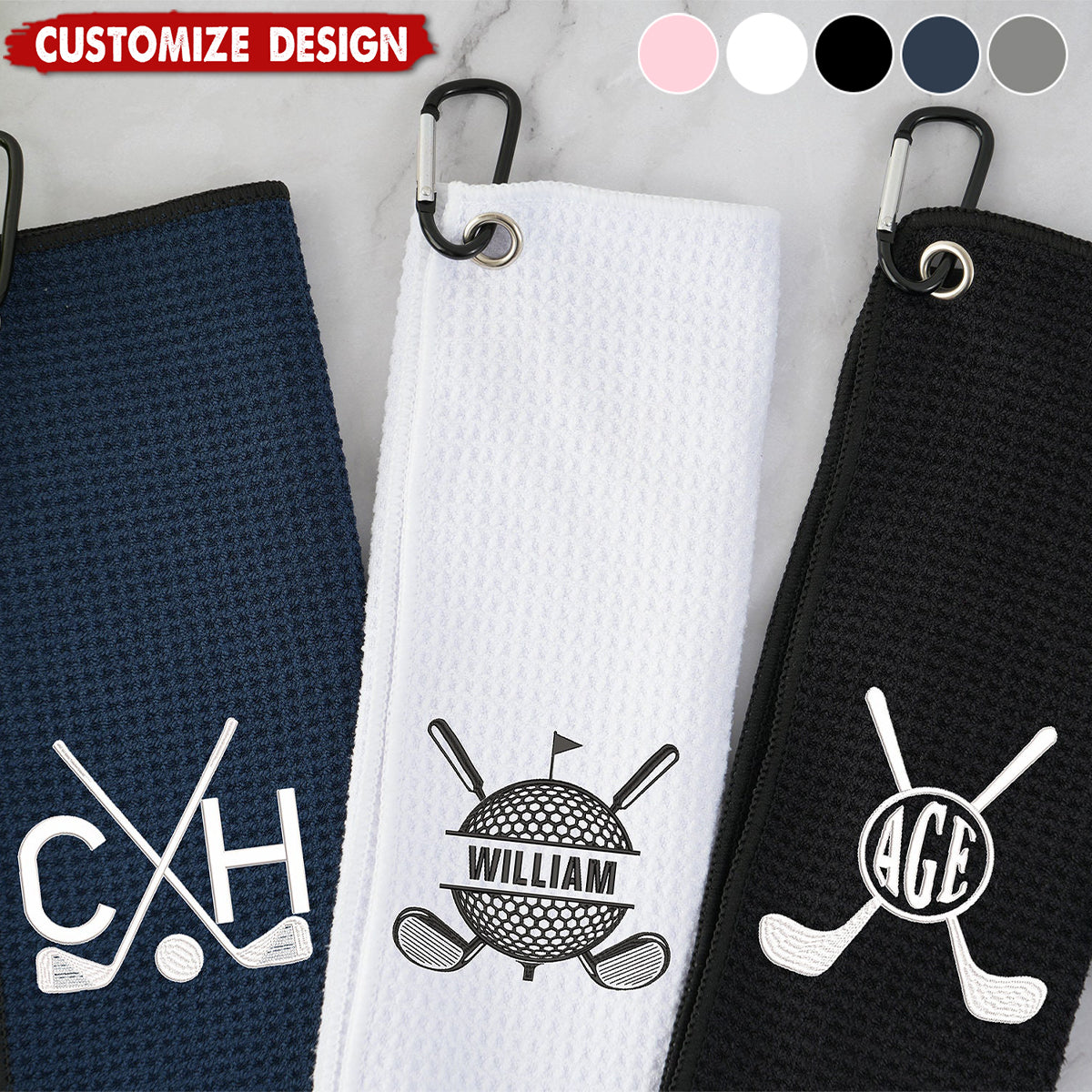 Monogrammed Golf Towel-Personalized Golf Towel-Gift for Family Friend