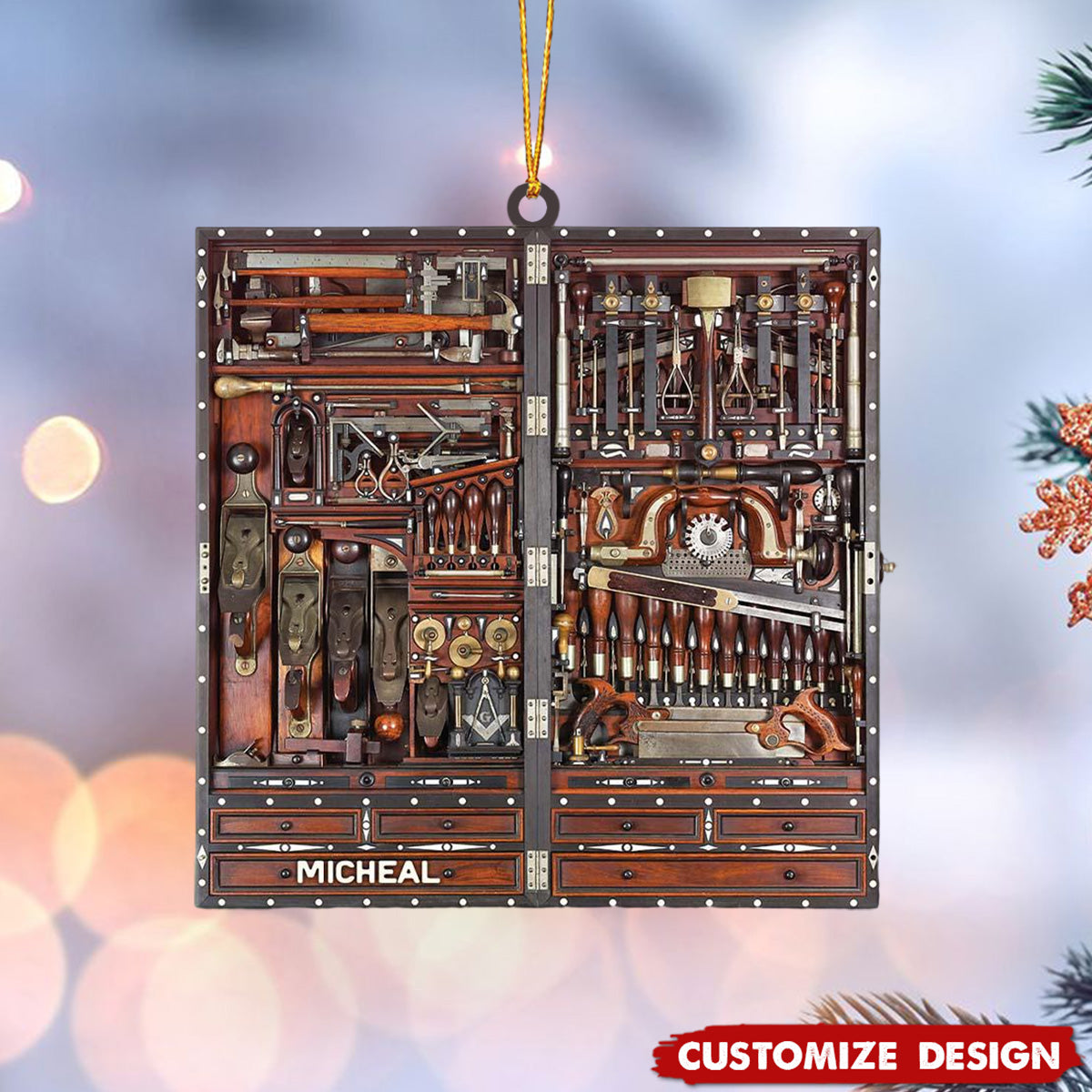 2024 New Release Personalized Carpenter Tool Box  Christmas Ornament