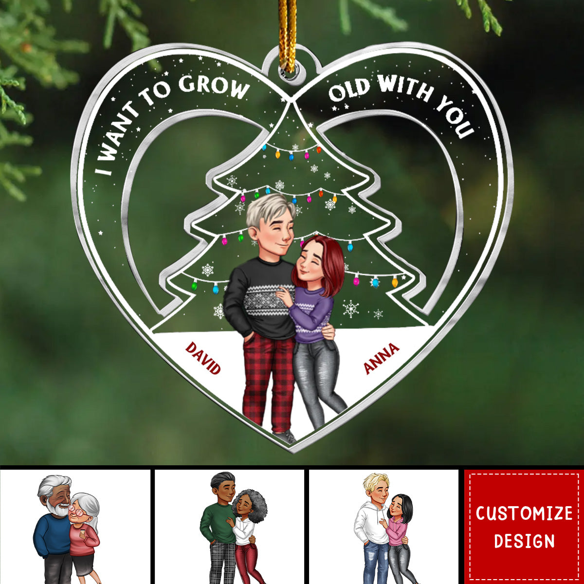 From Our First Kiss Christmas Couple - Personalized Acrylic Ornament - 2024 New Release