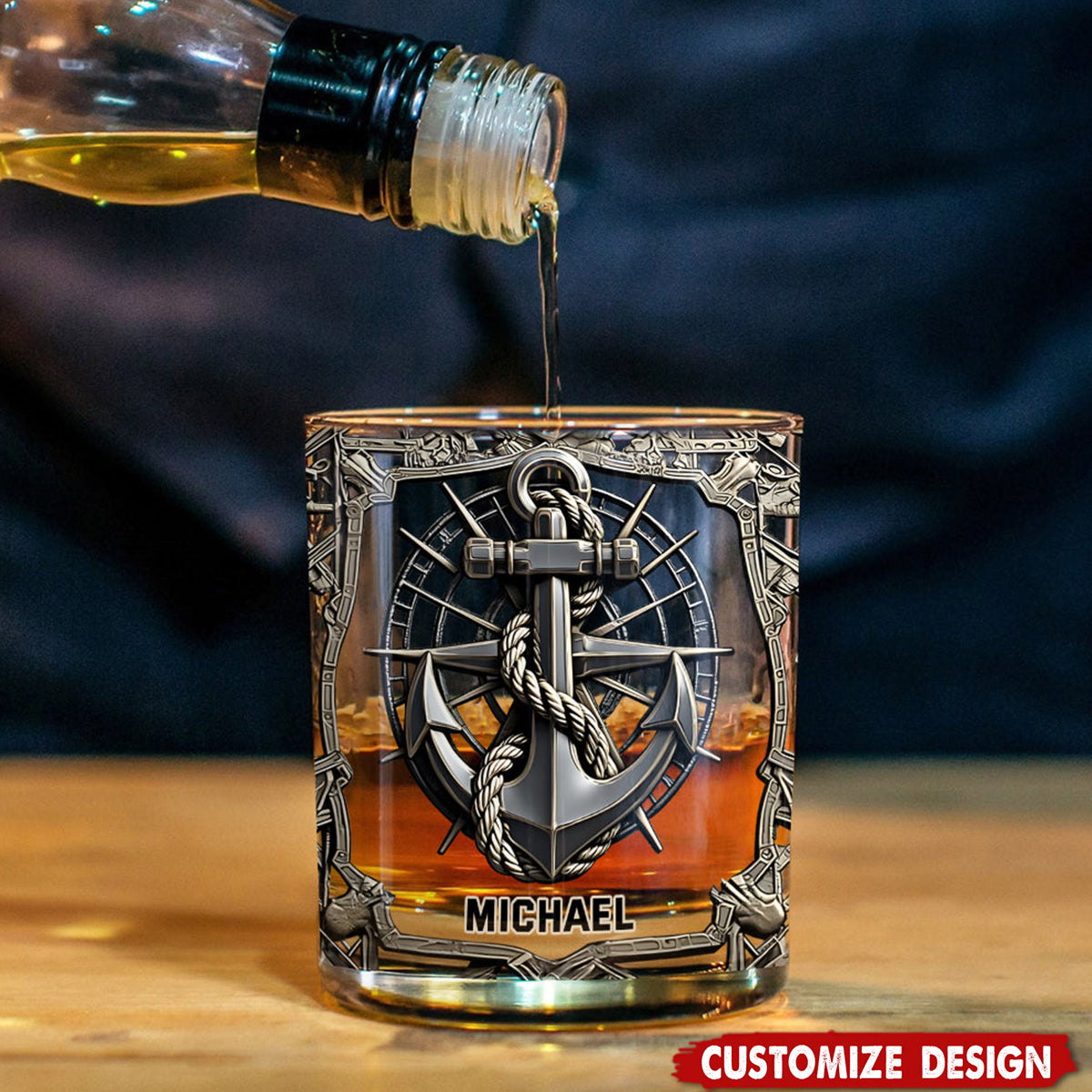 Proud Sailor - Personalized Boating Whiskey Glass