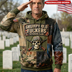 Personalized Military Skull Hoodie Gifts For Veteran