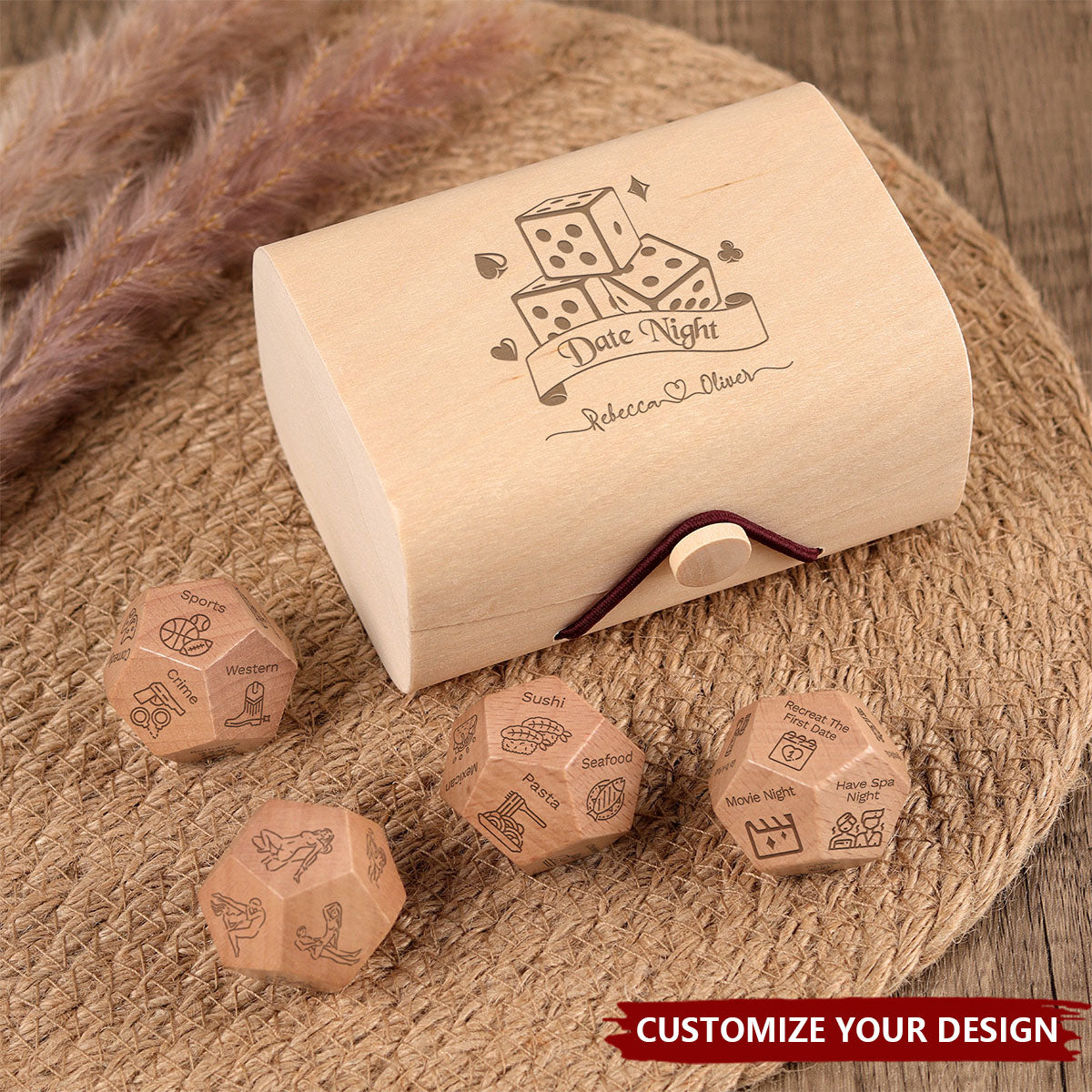 Personalized Date Night Dice - Date Night Gifts, Date Night Ideas, Custom Anniversary Gifts, Gift for Couples