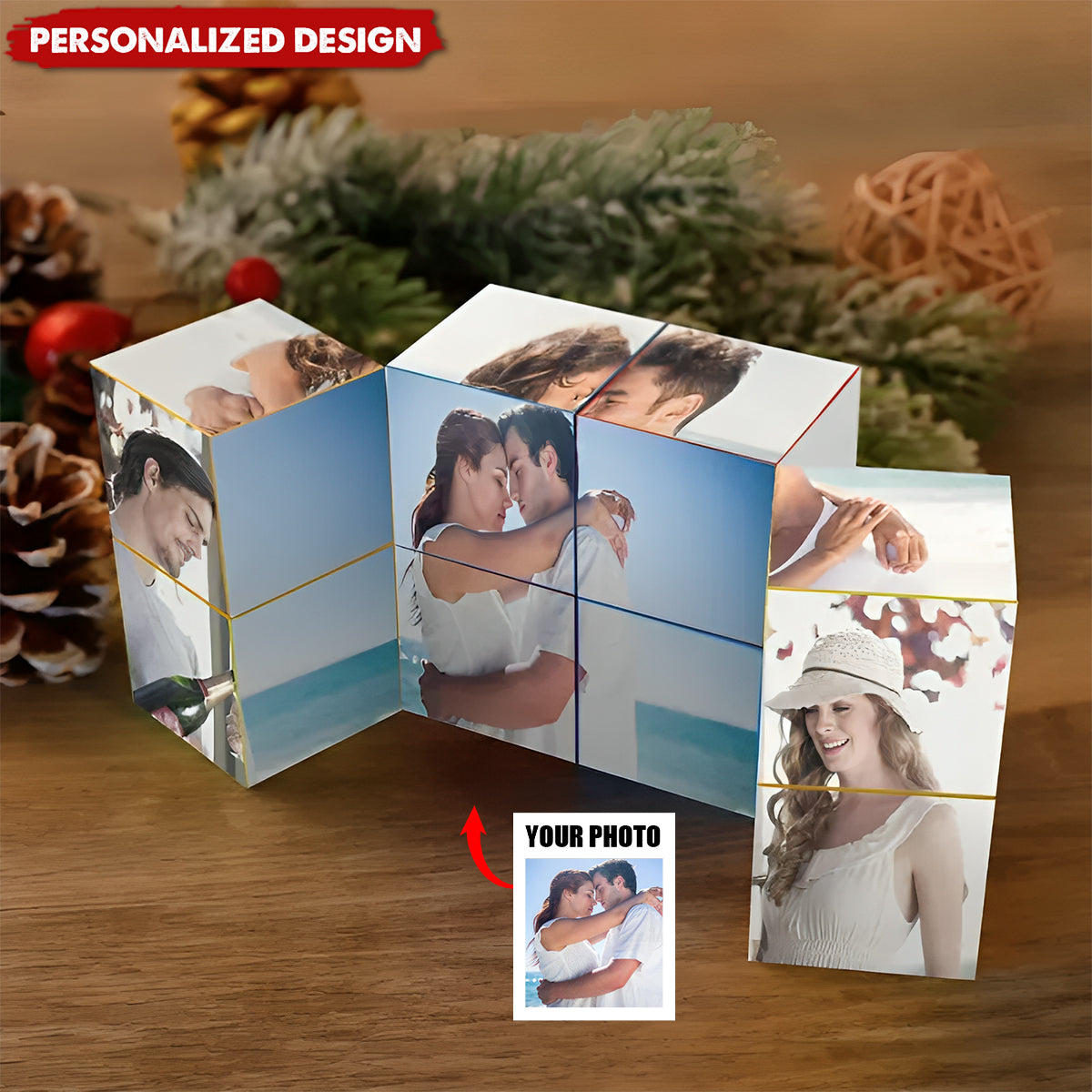 Personalized Eternal Love Custom Photo Cube-Wedding/Anniversary  Gift