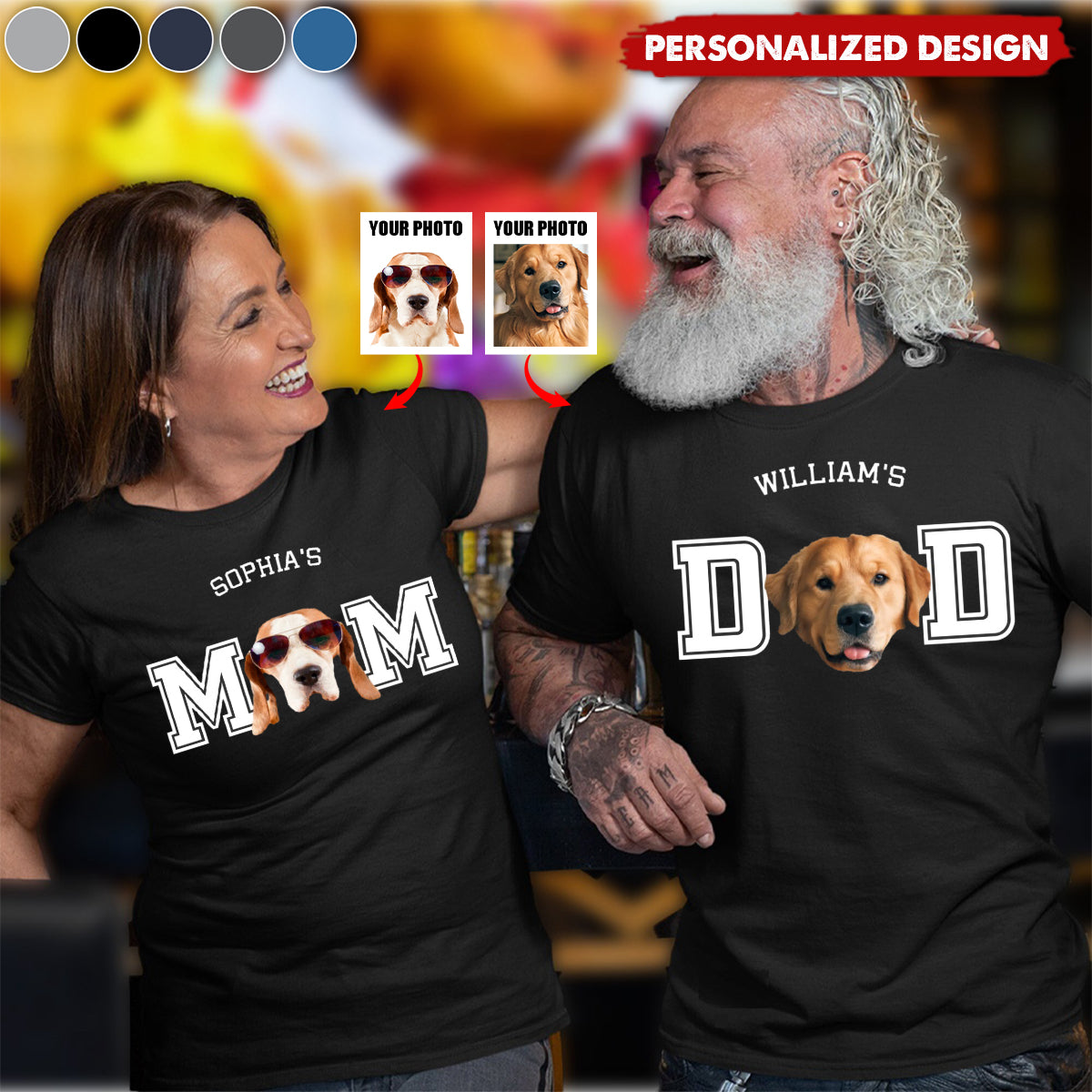 Personalized Photo Dog Cat Dad Shirt