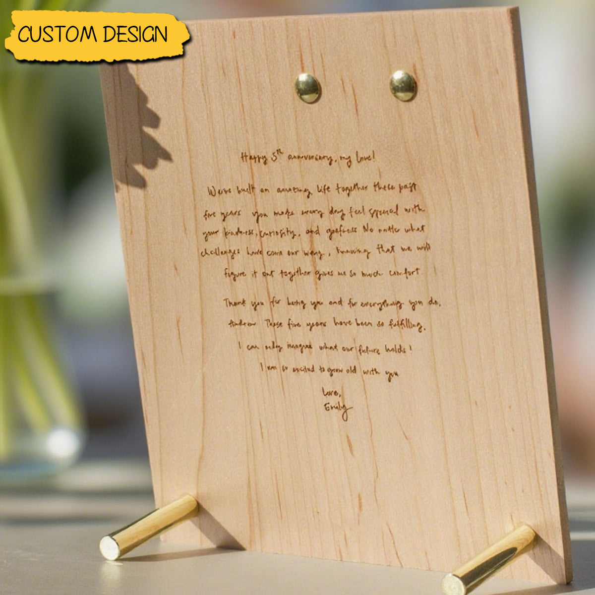 Classic Personalized Wood Picture Frame, Anniversary Gift