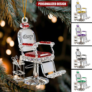 Personalized Barber Chair Christmas Ornament-Stylist Present
