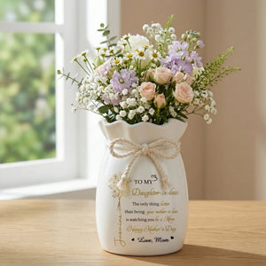 Personalized Flower Vase With Ribbon - Personalized Mother's Day Birthday Gifts For Daughter - You Carry Love So Beautifully