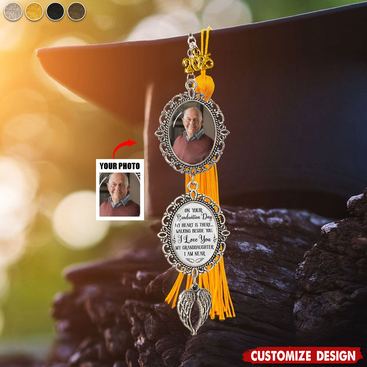 Personalized Class Of 2025 Graduation Tassel Photo Charm