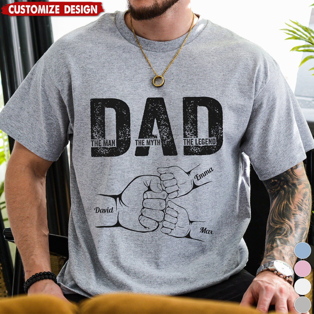 Dad The Man The Myth The Legend - Personalized Unisex T-shirt - Father's Day  Gift For Husband,Dad,Grandpa
