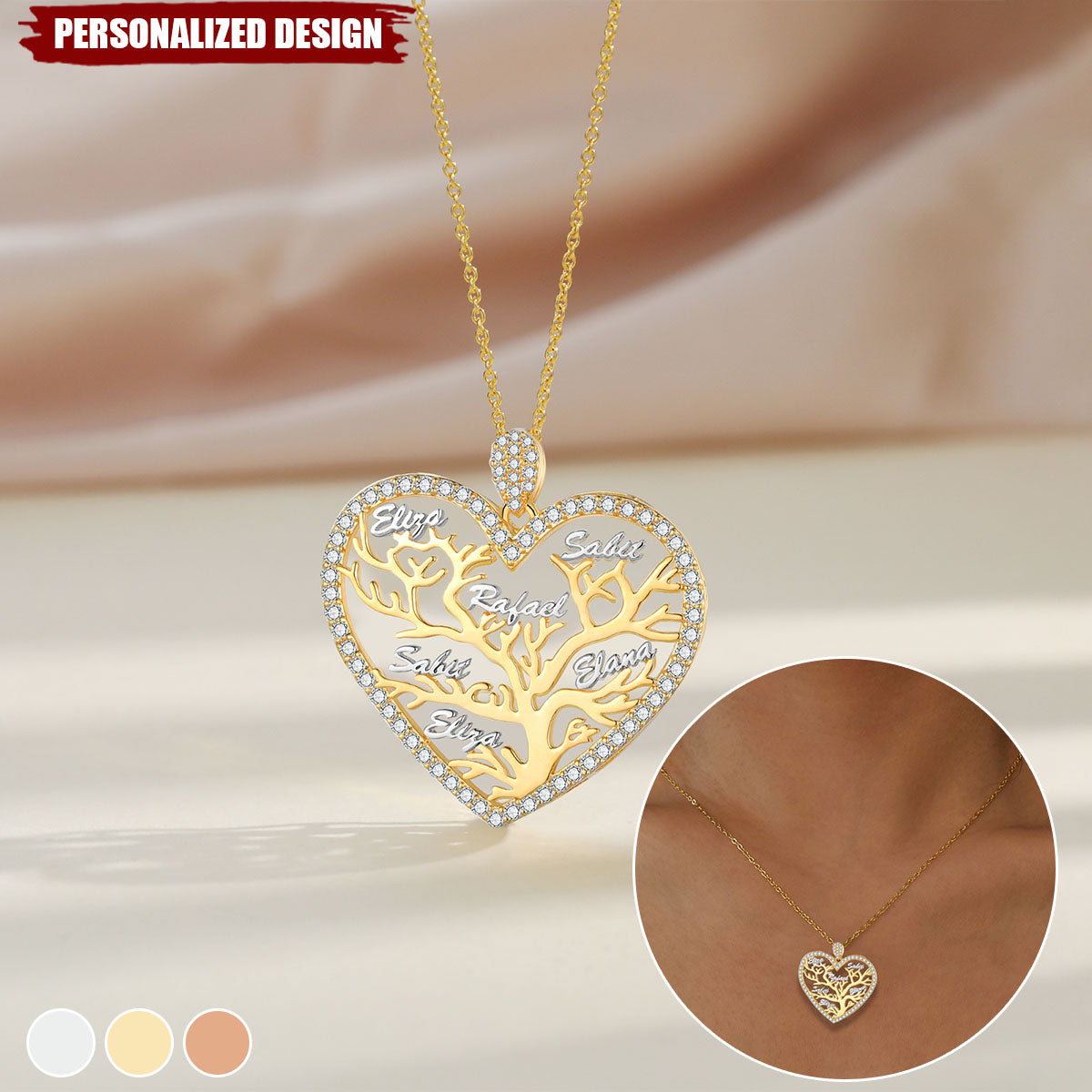 Personalized Tree of Life Pendant Necklace