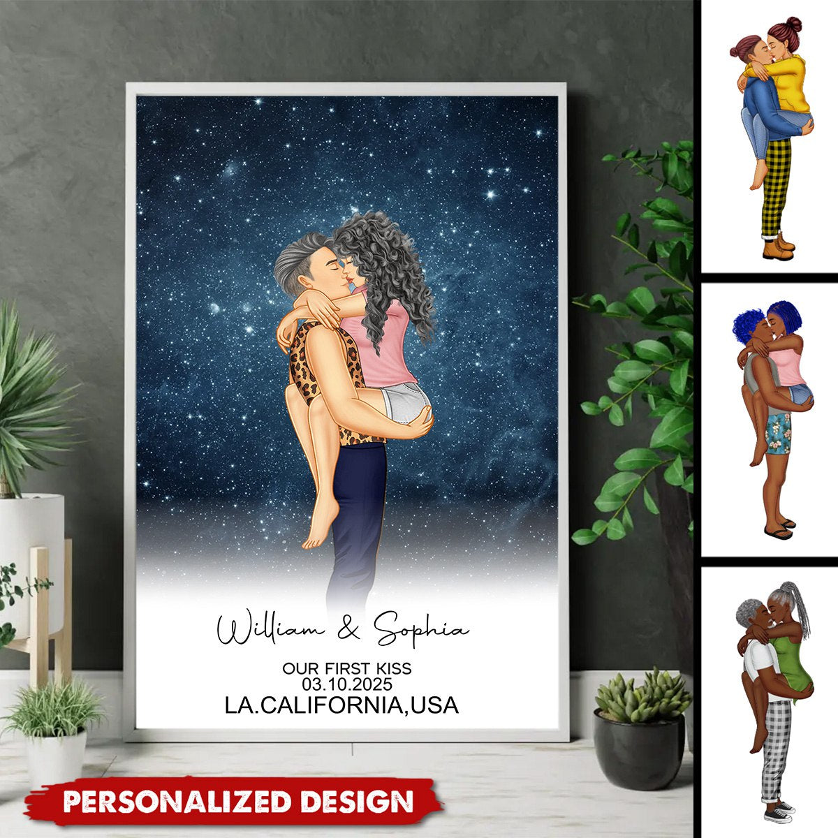 Kissing The Night We Met-Personalized Poster-Gift For Couple