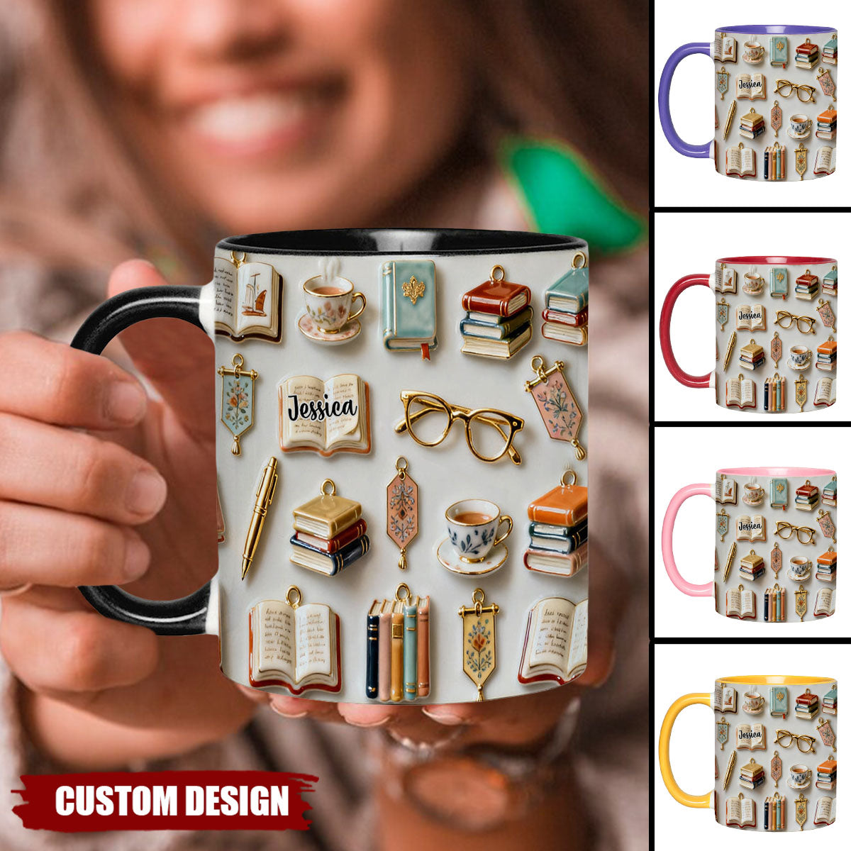 Just A Girl Who Loves Books - Personalized Book Accent Mug