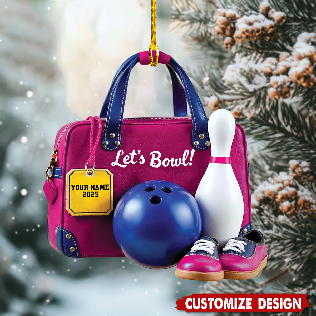 Personalized Bowling Christmas Ornament, Gifts for Bowling Lovers & Players