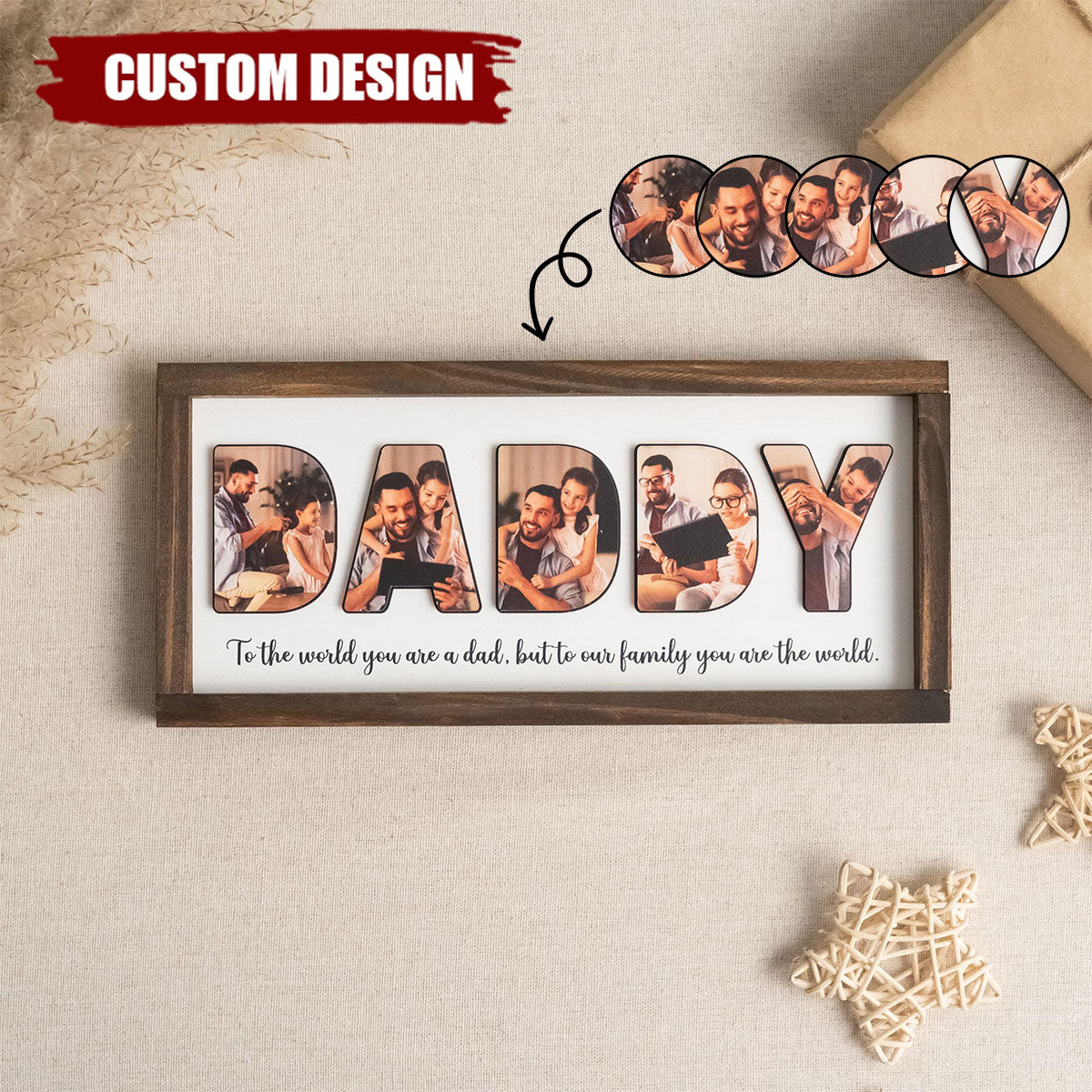 Dad You Are The World Personalized 2-Layered Wooden Plaque - Father's Day Gift For Dad, Grandpa