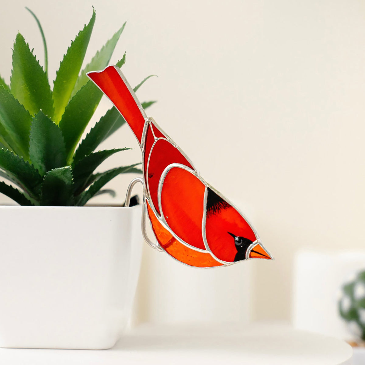 Stained glass planter farmhouse decor - Mother's Day gift for mom grandma