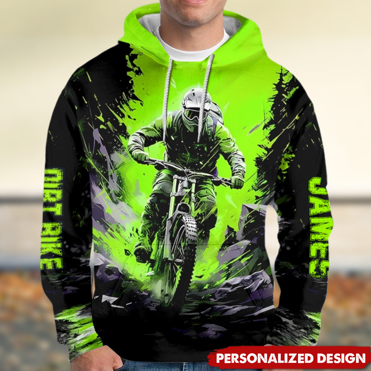 Cool Dirt Bike, Motocross-Personalized Dirt Bike Hoodie