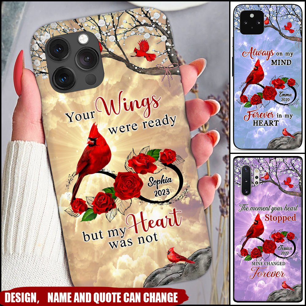 Family Loss Cardinal Rose Infinite Love Custom Name Date Memorial Gift Phone case