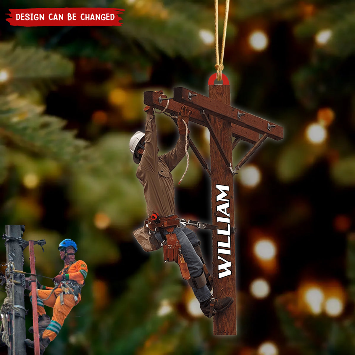 Personalized Lineman Ornament, Gift For Lineman-2024 New Release