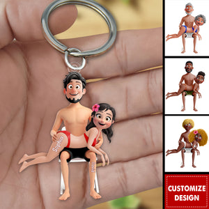 Personalized Naughty Couple Keychain Gifts For Couple