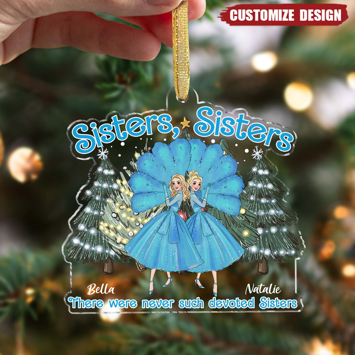 2024 New Release Sisters Sisters- Personalized Acrylic Christmas Ornament