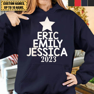 Our Family Christmas Tree 2023 Personalized Hoodie