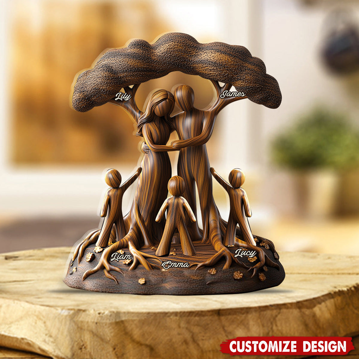 To Us You're The World - Personalized Family Shaped Plaque