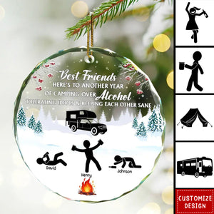 Camping Keep Each Other Sane Friends - Personalized Circle Ornament - 2024 New Release