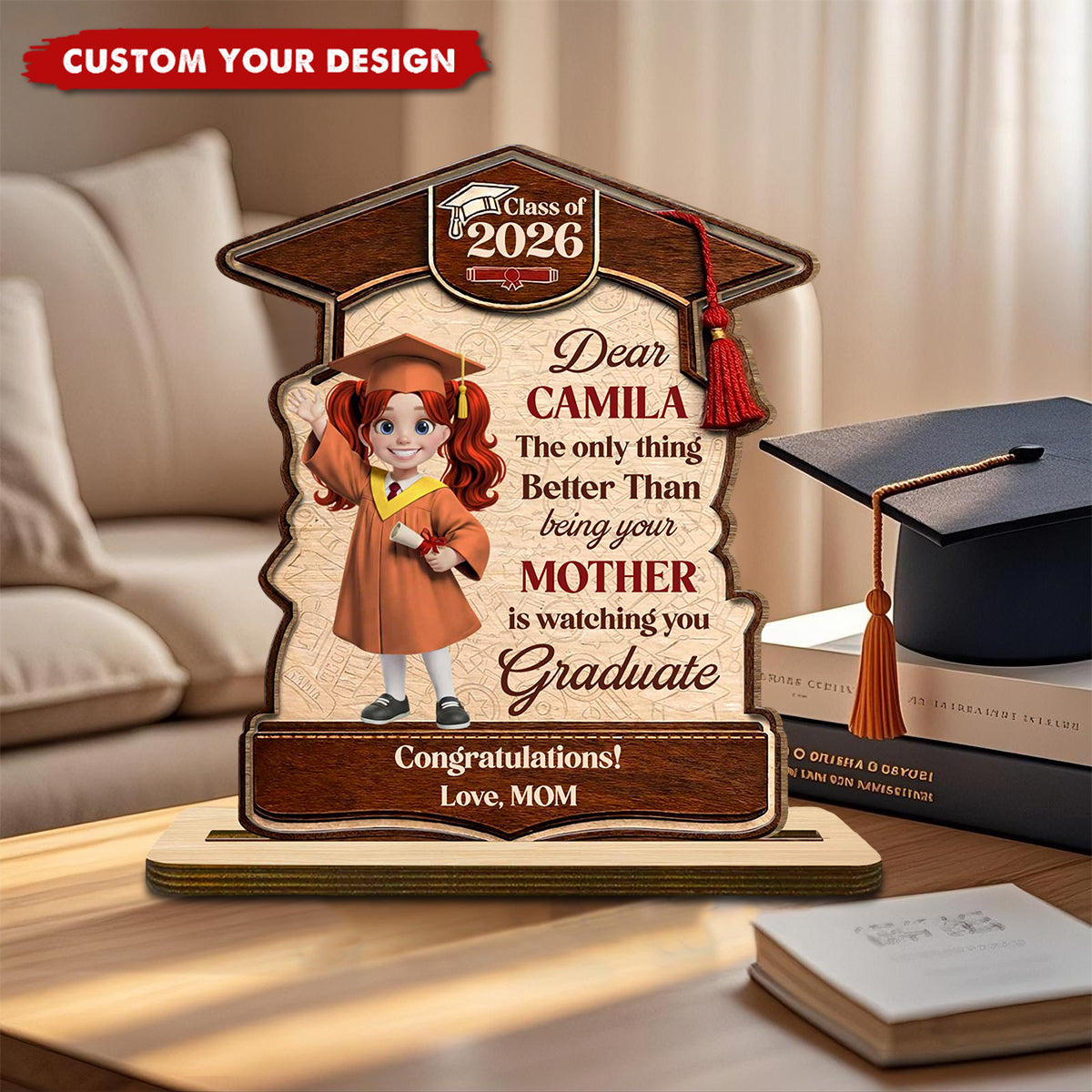 Better Than Being Your Mother Graduate, Personalized Wood Plaque, Gift For Son/Daughter